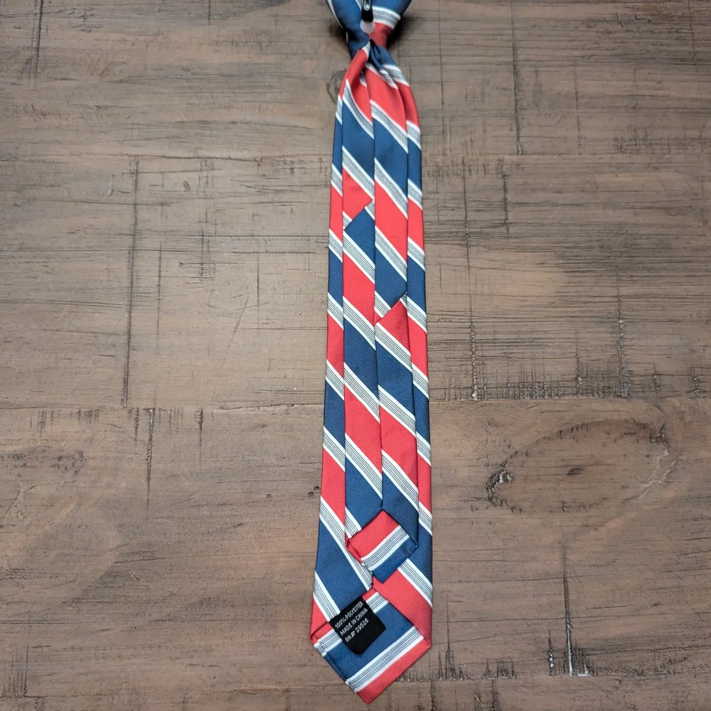 Striped Red and Blue Boys Preppy Tie